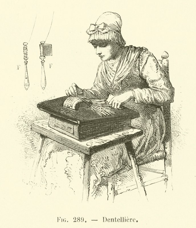 Lacemaker (نقش) بواسطة المدرسة الفرنسية