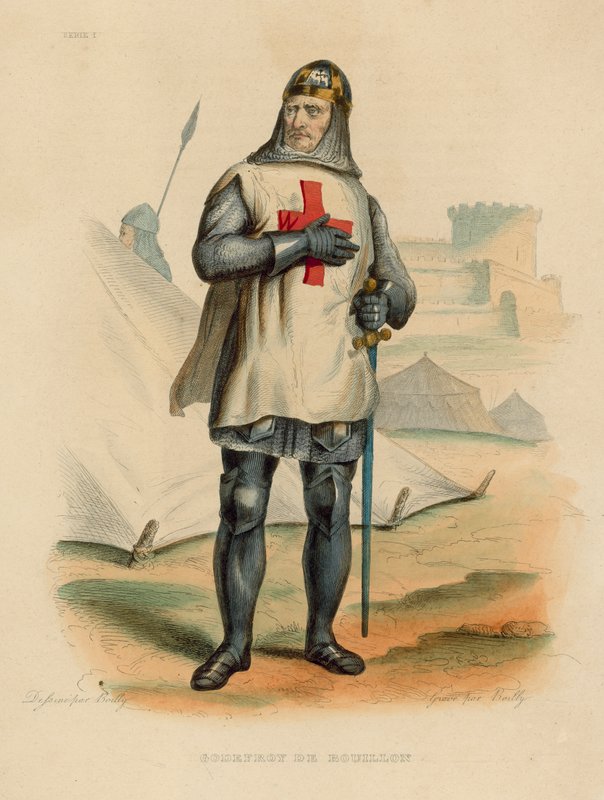Godefroy de Bouillon (نقش ملون) بواسطة المدرسة الفرنسية