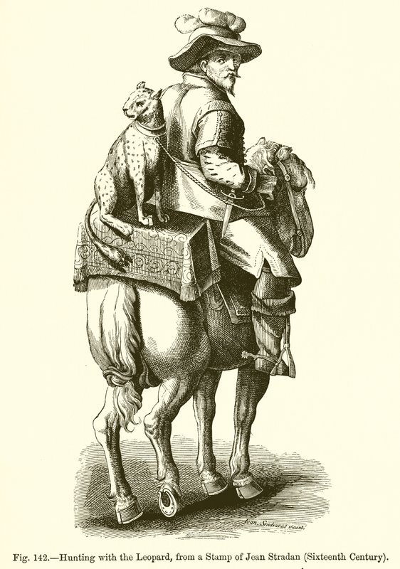 الصيد مع النمر بواسطة المدرسة الفرنسية