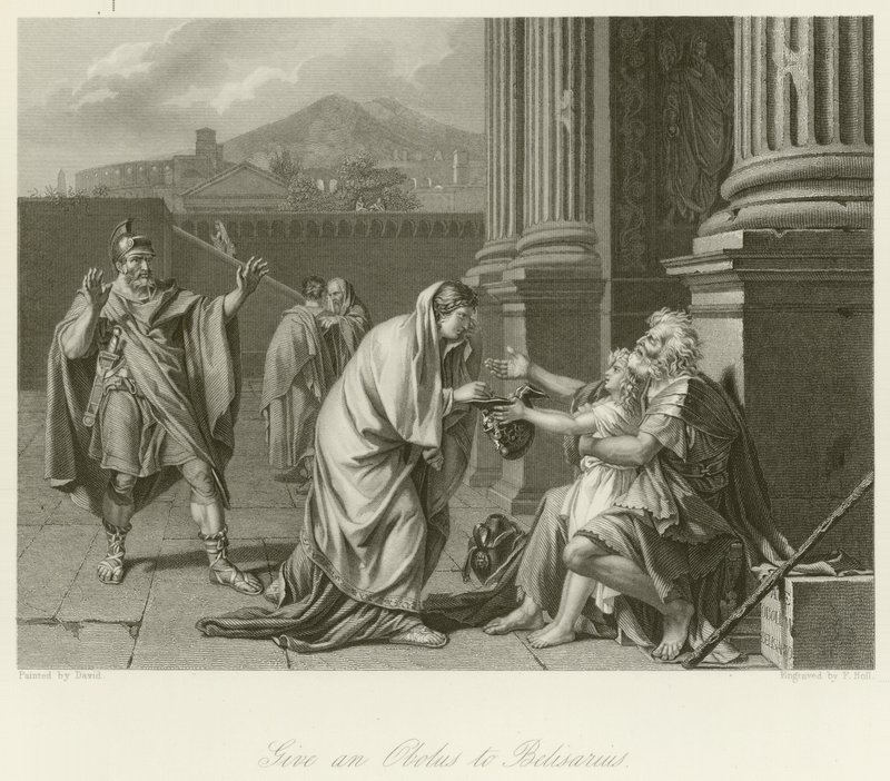 Belisarius التسول من أجل الصدقات بواسطة جاك لويس ديفيد
