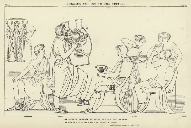 Phemius الغناء للخاطبين بواسطة جون فلاكسمان