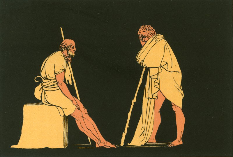 يتحدث أوليسيس مع Eumaeus بواسطة جون فلاكسمان