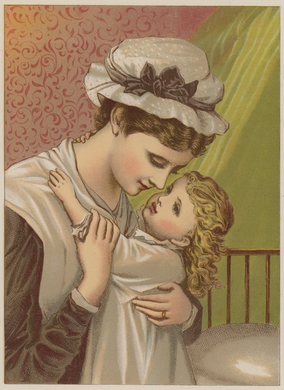 طفل يقول بالإنجليزية "ليلة سعيدة" (chromolitho) بواسطة ماري إلين إدواردز